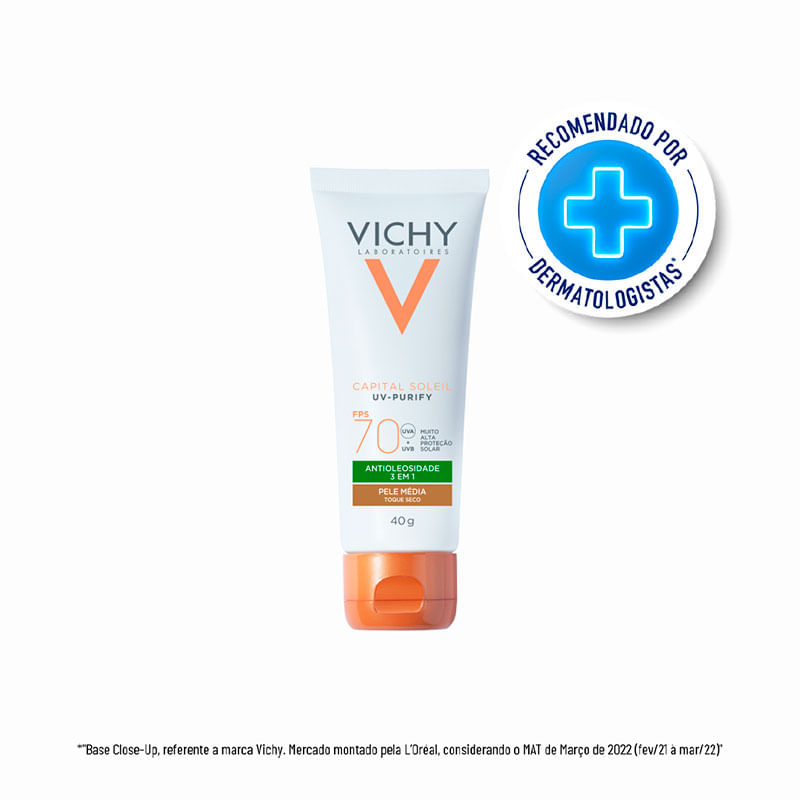 Protetor Capital Soleil Vichy UV-Purify FPS70 Pele Média 40g