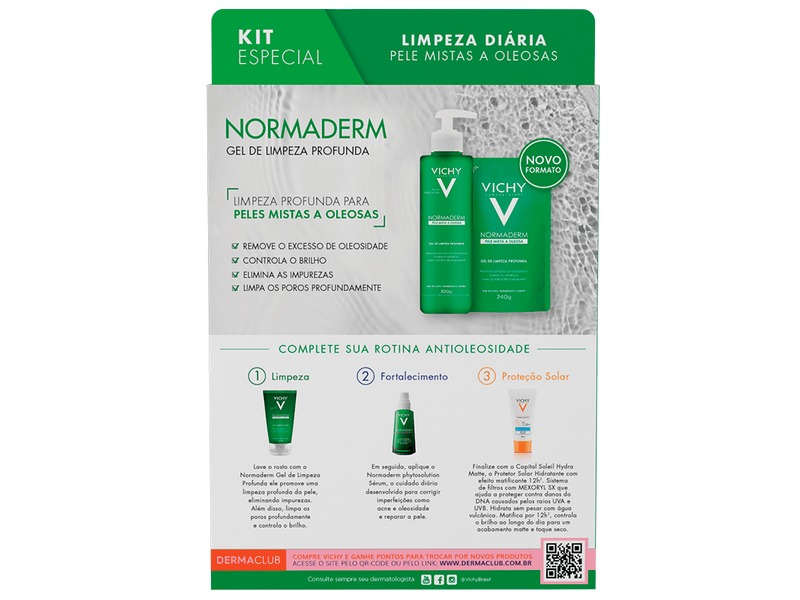 Kit-Gel-de-Limpeza-Profunda-Vichy-Normaderm-300g---Refil-240g