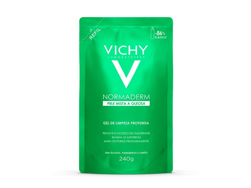Kit-Gel-de-Limpeza-Profunda-Vichy-Normaderm-300g---Refil-240g