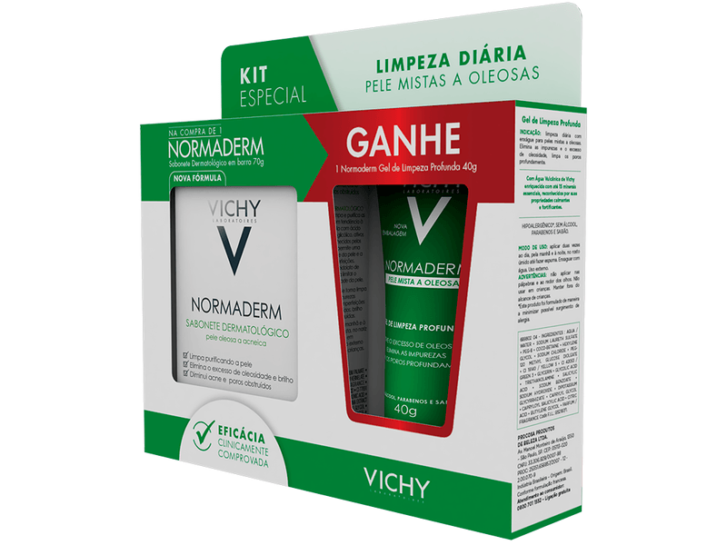 Kit-Sabonete-Dermatologico-em-Barra-Vichy-Normaderm-70g---Gel-de-Limpeza-Profunda-Normaderm-40g