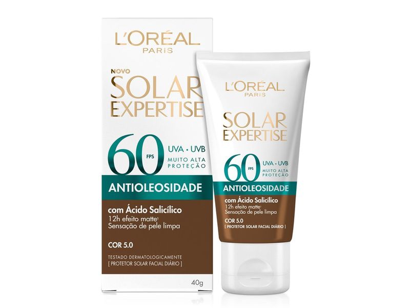 Protetor-Solar-Facial-L-Oreal-Paris-Solar-Expertise-Antioleosidade-FPS60-Cor-Negra-40g