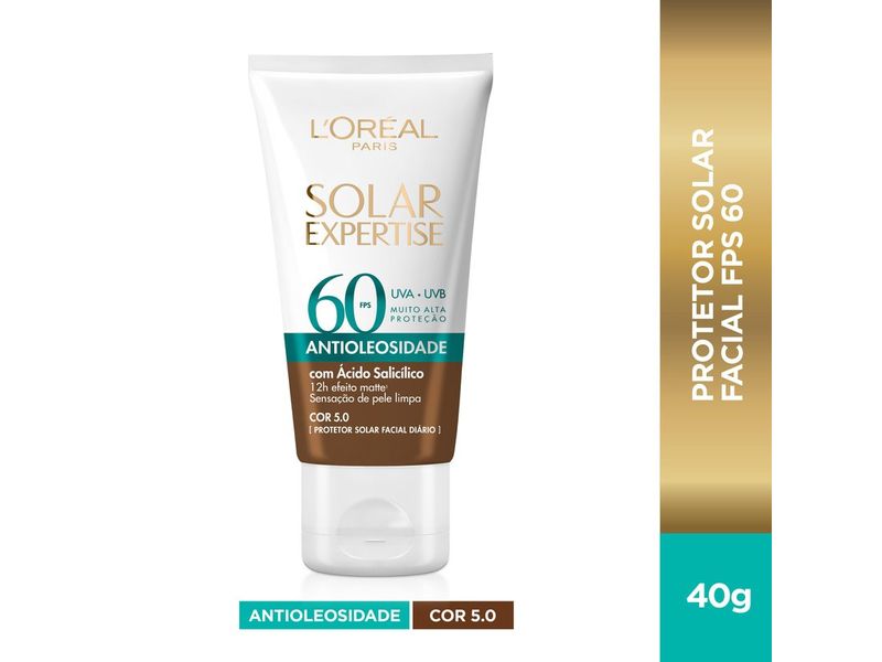 Protetor-Solar-Facial-L-Oreal-Paris-Solar-Expertise-Antioleosidade-FPS60-Cor-Negra-40g