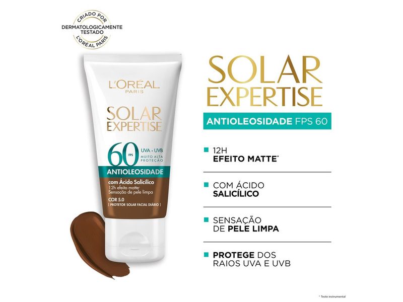 Protetor-Solar-Facial-L-Oreal-Paris-Solar-Expertise-Antioleosidade-FPS60-Cor-Negra-40g