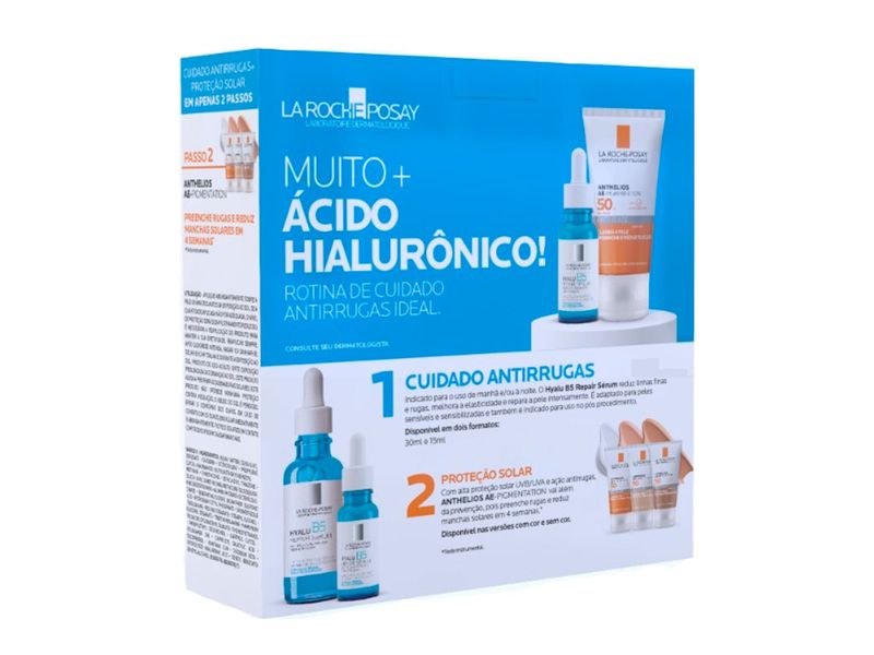 Kit-Serum-Antirrugas-Hyalu-La-Roche-Posay-B5-15ml---Protetor-Solar-Anthelios-AEe-Pigmentation-sem-Cor-40g