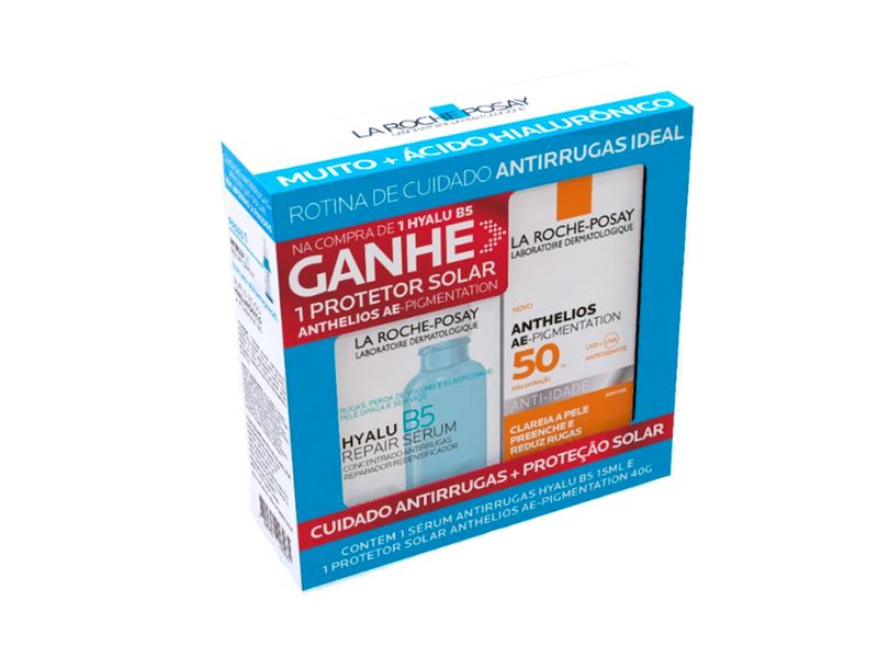 Kit-Serum-Antirrugas-Hyalu-La-Roche-Posay-B5-15ml---Protetor-Solar-Anthelios-AEe-Pigmentation-sem-Cor-40g