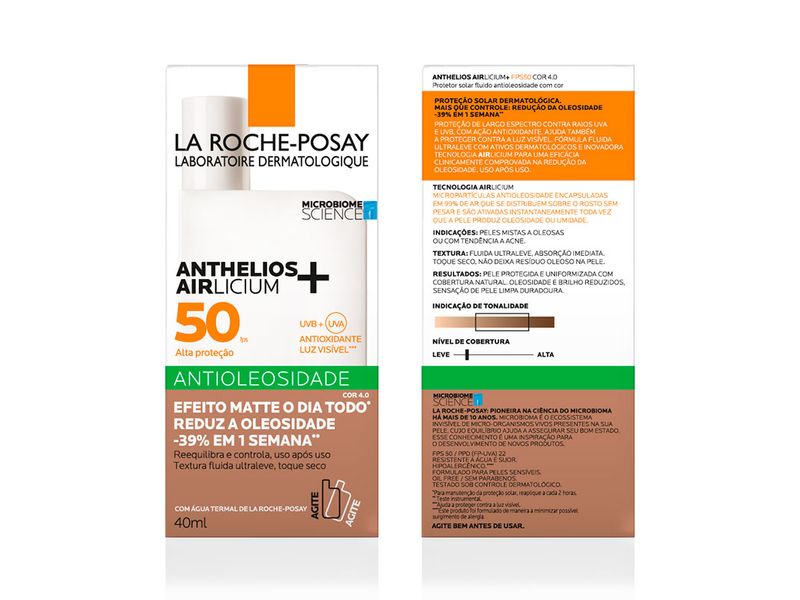 Protetor-Solar-Facial-La-Roche-Posay-Anthelios-Airlicium-Fluido-Antioleosidade-FPS50-Cor-4.0-40ml