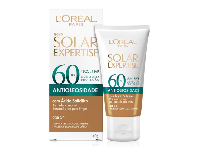 Protetor-Solar-Facial-L-Oreal-Paris-Solar-Expertise-Antioleosidade-FPS60-Cor-Media-40g