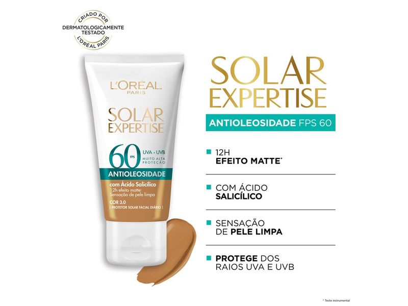 Protetor-Solar-Facial-L-Oreal-Paris-Solar-Expertise-Antioleosidade-FPS60-Cor-Media-40g