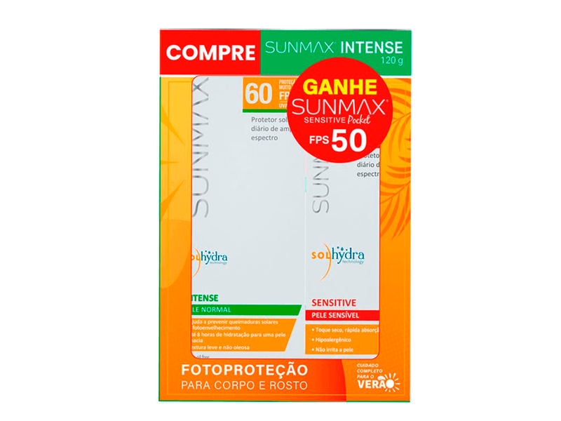 Kit-Protetor-Solar-Facial-Sunmax-Intense-FPS60-120g---Protetor-Solar-Sunmax-Sensitive-Pocket-FPS50-25ml