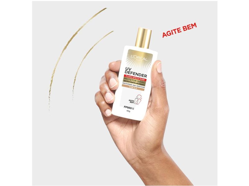 Protetor-Solar-Facial-L-Oreal-Paris-UV-Defender-Fluido-FPS-60-Cor-Media-3.0-40g