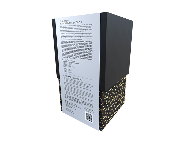 Kit-SkinCeuticals-Protetor-Solar-Facial-UV-Oil-Defense-FPS-80-Com-Cor-40g---Gel-de-Limpeza-Blemish---Age-Cleansing-60g