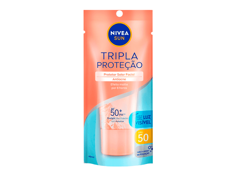 Protetor Facial Nivea Sun Triple Protect Antissinais FPS50 Antiacne 40ml