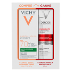 Kit-Protetor-Solar-Vichy-Capital-Soleil-Purify-Antioleosidade-FPS70-40g---Ampola-Capilar-Energizante-Dercos-40ml