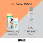 Kit-Protetor-Solar-Facial-Isdin-FotoProtector-Fusion-Water-FPS60-Sem-Cor-50ml---Isdin-Micellar-Solution-400ml