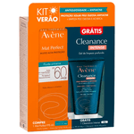 Kit-Protetor-Solar-Facial-Avene-Mat-Perfect-Fluido-Antiacne-FPS60-40g---Gel-de-limpeza-Profunda-Avene-Cleanance-Intense-40g