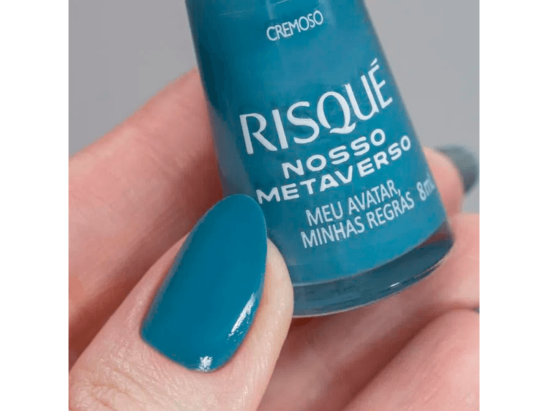 Esmalte-Risque-Cremoso-Nosso-Metaverso-Azul-Meu-Avatar-Minhas-Regras-8ml