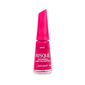 Esmalte Risqué Cremoso Nosso Metaverso Rosa Hitou Na NFT 8ml