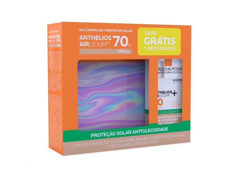 Kit-Protetor-Solar-Facial-La-Roche-Posay-Anthelios-Airlicium-Fluido-Antioleosidade-FPS70-Cor-2.0-40g---1-Necessaire