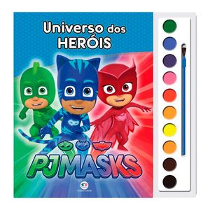 Livro Aquarela Universo dos Heróis PJ Masks 1 Unidade