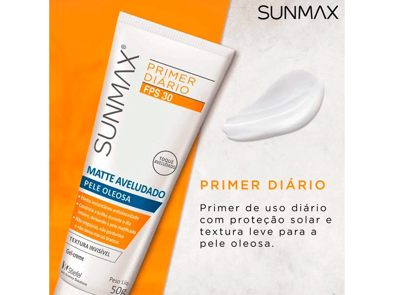 Primer-Diario-Sunmax-Matte-Aveludado-FPS30-Gel-Creme-50g