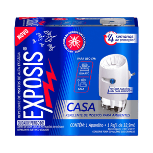 Repelente Elétrico Líquido Exposis Casa Aparelho + Refil 32,9ml
