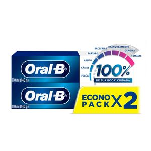 Creme Dental Oral-B 100% Menta Refrescante 140g 2 Unidades