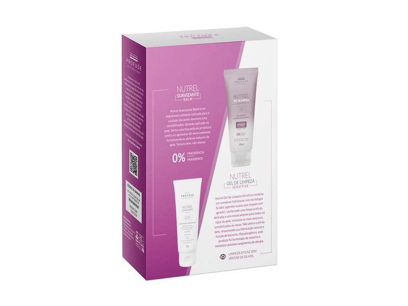 Kit-Gel-Creme-Hidratante-Nutrel-Balm-Suavizante-50g---Gel-de-Limpeza-Facial-Nutrel-Sensitive-150ml
