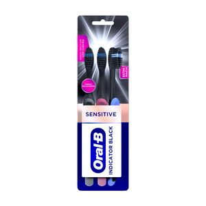 Escova Dental Oral-B Indicador Black com Carvão 3 Unidades