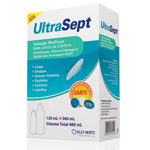 Kit Ultrasept Solução Multiuso Para Lente De Contato 480ml + Estojo Para Lentes