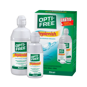 Kit Opti-free Replenish Solução Desinfetante Multiuso 420ml + Estojo Para Lentes
