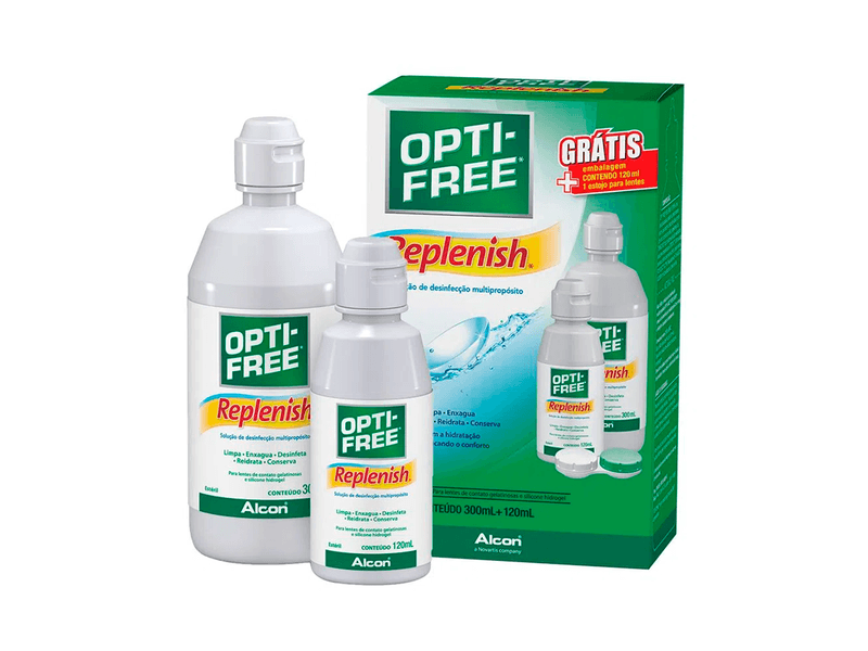 Kit-Opti-free-Replenish-Solucao-Desinfetante-Multiuso-420ml---Estojo-Para-Lentes