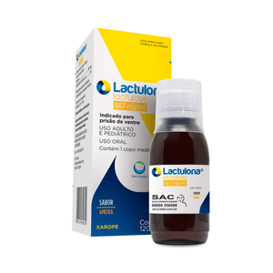 Lactulona 667mg/ml Xarope Sabor Ameixa 120ml + Copo Medidor