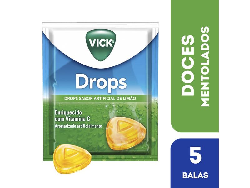 Vick Drops Sabor Limão com 5 pastilhas