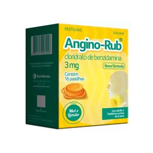 Angino Rub 3mg Sabor Mel e Limão 16 Pastilhas