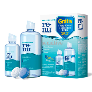 Kit Renu Sensitive Solução Multiuso Para Lente De Contato 475ml + Estojo Para Lentes