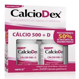 Calciodex 500 Mg Kit 2 potes com 60 cápsulas cada