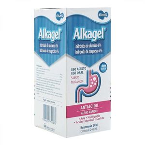 Alkagel Suspensão Oral Sabor Morango Com 240 Ml