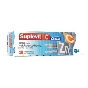 suplevit c zinco - Vitamina C + Zinco 10 Comprimidos Efervescentes sabor laranja