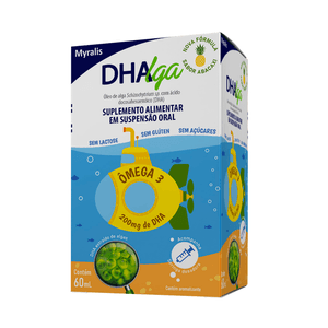 Suplemento Alimentar DHAlga Suspensão Oral Sabor Abacaxi 60ml + Seringa Dosadora