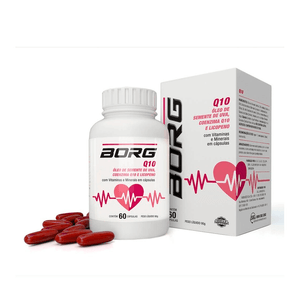 Borg Q10 Óleo de Semente de Uva, Coenzima Q10 e Licopeno 60 Cápsulas