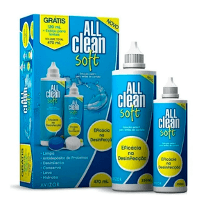 Kit All Clean Soft Solução Estéril Para Lente De Contato 470ml + Estojo Para Lentes