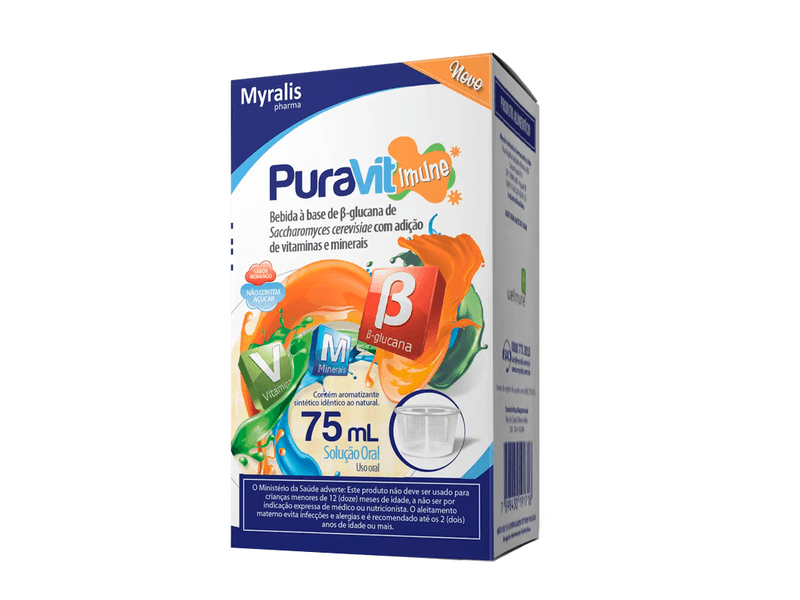 Suplemento-Vitaminico-e-Mineral-Puravit-Imune-Sabor-Morango-75ml---Copo-Dosador