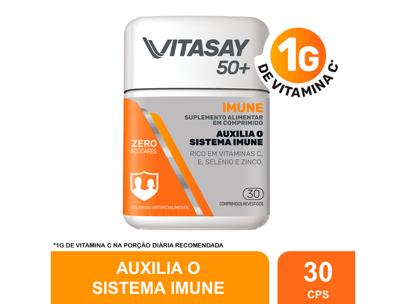 Suplemento-Alimentar-Vitasay-50--Imune-30-Comprimidos-Revestidos