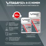 Suplemento-Alimentar-Vitasay-50--Homem-A-Z---Cafeina-30--Comprimidos-Revestidos