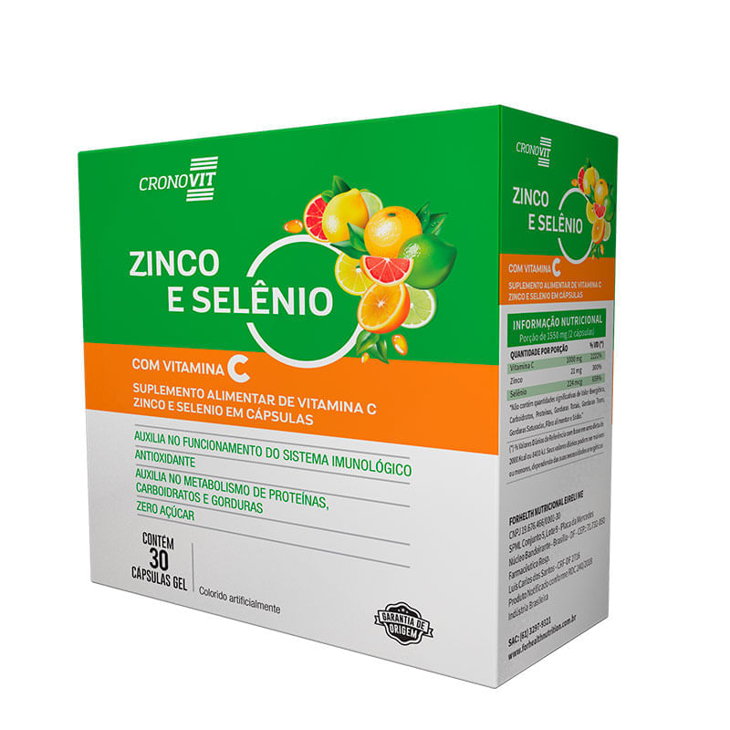 Encontraproduto.com.br - Vitamina C + Zinco + Selênio - Cronovit - 30 cápsulas