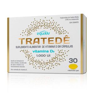 Suplemento Alimentar Vitamina D3 Equaliv Tratedê 1.000UI 30 Cápsulas Gel
