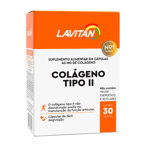 Suplemento Alimentar Lavitan Colágeno Tipo II 30 Cápsulas