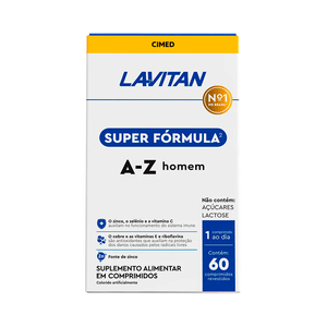 Suplemento Alimentar Lavitan Super Fórmula A-Z Homem 60 Comprimidos Revestidos