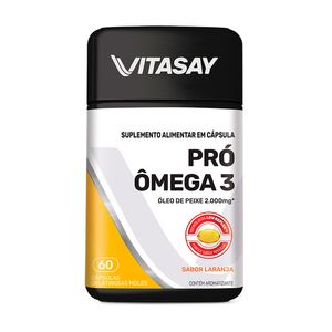 Suplemento Alimentar Vitasay 50+ Pró Ômega 3 2.000mg Sabor Laranja 60 Cápsulas Gelatinosas Moles