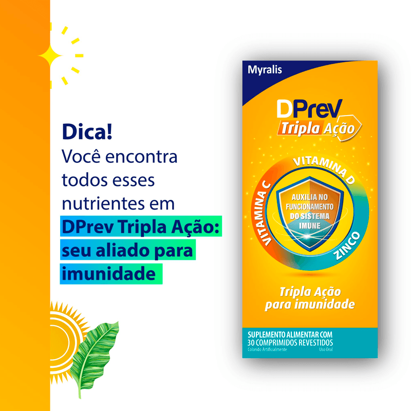 Suplemento DPrev Tripla Ação 30 Comprimidos Revestidos